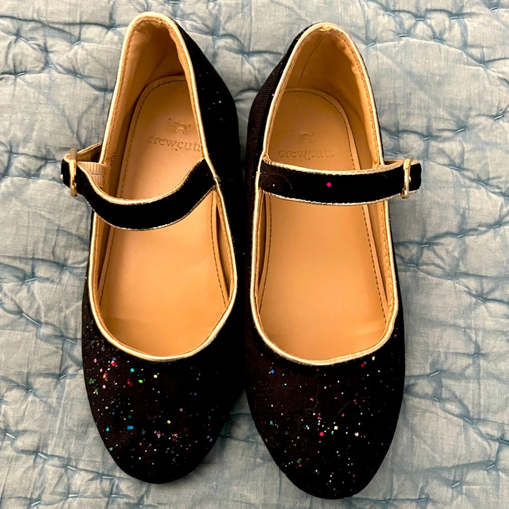 Crewcuts - Little Kids Size 13 - Black Sparkle - Mary Jane’s